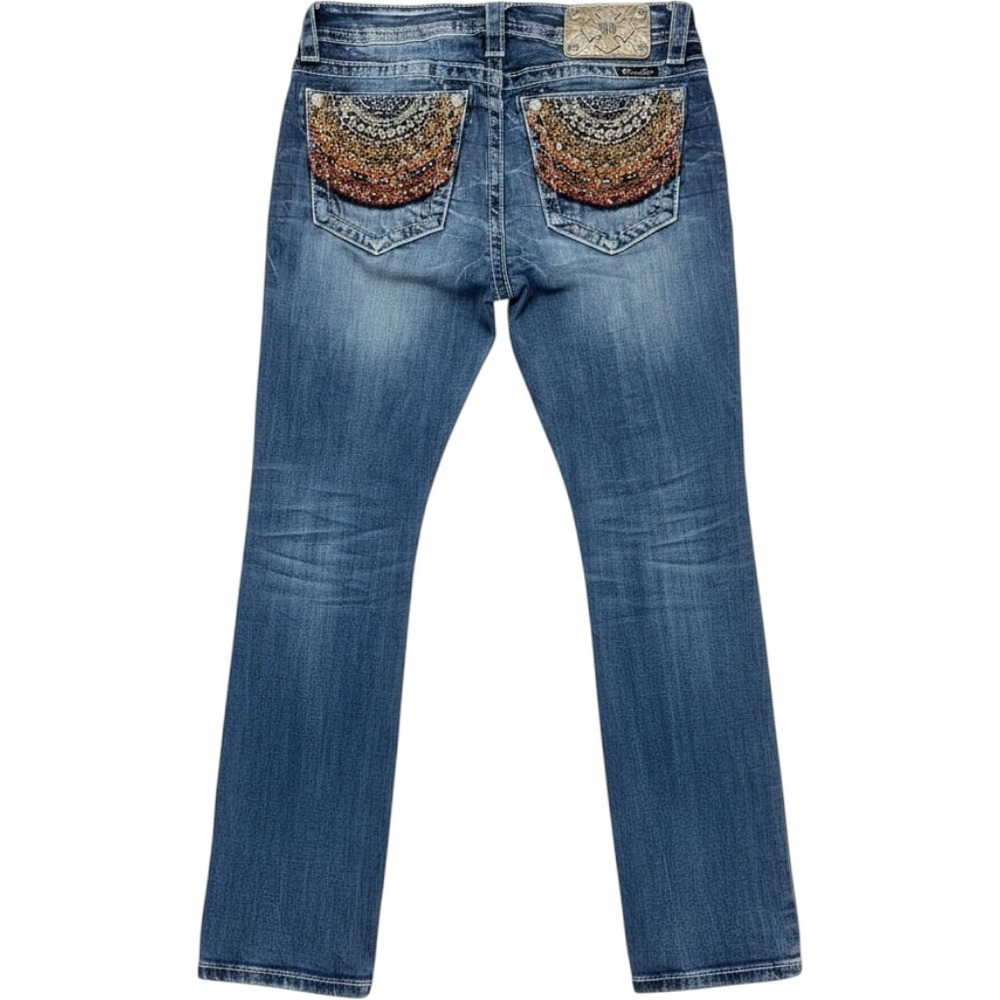 Miss Me Deadstock Bootcut Jeans Low Rise Sequins Embroidered JP8408B Size 29/31